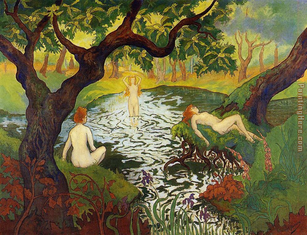Three Bathers with Irises painting - Paul Ranson Three Bathers with Irises art painting
